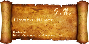 Ilovszky Ninett névjegykártya